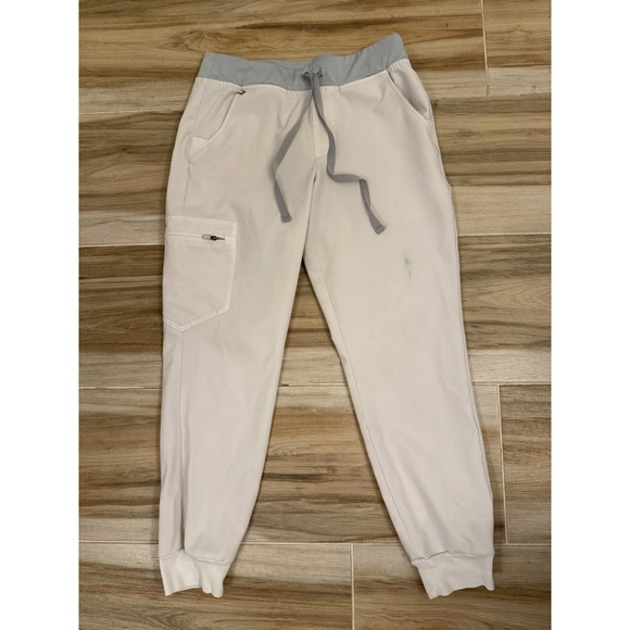 Figs Pants - FIGS Technical Collection Scrub Pants Joggers Cream Blue Waist Small S/P